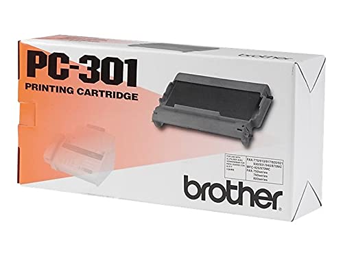 Brother Pc301 Thermal Transfer Print Cartridge, Black - in Retail Packaging