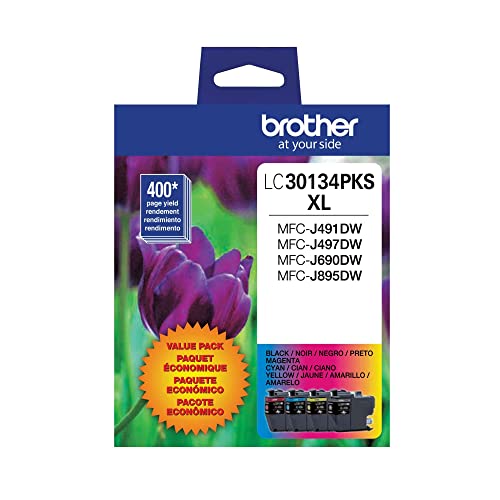 Brother® LC3013 High-Yield Multi-Pack Ink, Black/Cyan/Magenta/Yellow, Pack Of 4 Cartridges, LC30134PKS