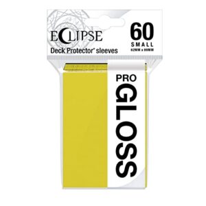 Ultra Pro - Eclipse Gloss Small Sleeves 60 Count (Lemon Yellow) - Protect All Your Gaming Cards , Sports Cards, and Collectible Cards with Ultra Pro's ChromaFusion Technology