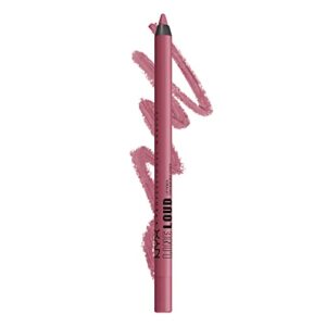 nyx professional makeup line loud lip liner, longwear and pigmented lip pencil with jojoba oil & vitamin e – trophy life (mauve pink)