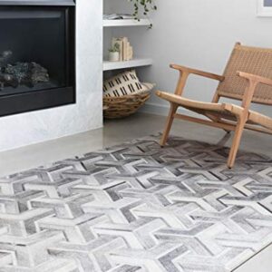 Loloi II Maddox Collection MAD-05 Silver/Ivory, Contemporary 7'-6" x 9'-6" Area Rug