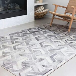 Loloi II Maddox Collection MAD-05 Silver/Ivory, Contemporary 7'-6" x 9'-6" Area Rug