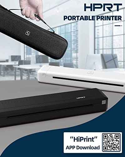 HPRT Wireless Bluetooth Portable Printer+Case+Ribbon 3 in 1 by Thermal Transfer MT800 for Travel Printer Compatible with Android and iOS Phone, Support 8.5" X 11" US Letter & A4 Size Paper