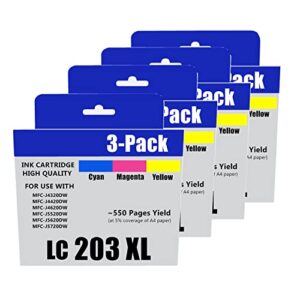 lc203 compatible ink cartridge for brother lc203xl lc201xl lc203 lc201 work with brother mfc-j480dw mfc-j880dw mfc-j4420dw mfc-j680dw mfc-j885dw printer (4 cyan, 4 magenta, 4 yellow, 12 pack)
