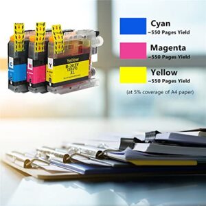 LC203 Compatible Ink Cartridge for Brother LC203XL LC201XL LC203 LC201 Work with Brother MFC-J480DW MFC-J880DW MFC-J4420DW MFC-J680DW MFC-J885DW Printer (4 Cyan, 4 Magenta, 4 Yellow, 12 Pack)