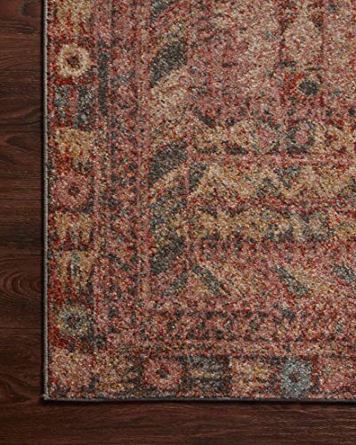 LOLOI Justina Blakeney x Chalos Collection CHA-07 Charcoal / Fiesta, Contemporary Accent Rug, 2'-3" x 4'-0"