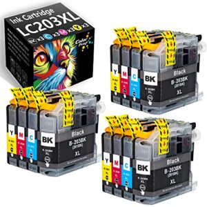 12-pack colorprint compatible lc203xl ink cartridge replacement for brother lc-203xl used for mfc-j480dw j680dw j880dw j885dw j4420dw (3bk,3c,3m,3y)