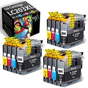 12-Pack ColorPrint Compatible LC203XL Ink Cartridge Replacement for Brother LC-203XL Used for MFC-J480DW J680DW J880DW J885DW J4420DW (3BK,3C,3M,3Y)