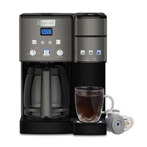 cuisinart ss-15bksp1 coffee center 12-cup coffeemaker and single-serve brewer with 3-serving sizes: 6oz, 10oz and 12oz, black/stainless steel