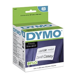 dymo authentic lw name badge labels | dymo labels for labelwriter printers (2-1/4″ x 4″), 1 roll of 250