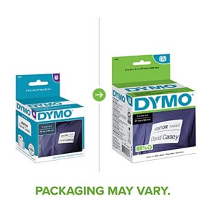 DYMO Authentic LW Name Badge Labels | DYMO Labels for LabelWriter Printers (2-1/4" x 4"), 1 Roll of 250