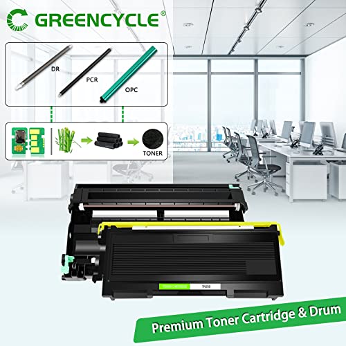 greencycle TN350 TN-350 Toner Cartridge + DR350 DR-350 Drum Unit Combo Set Compatible for Brother MFC-7820n MFC-7420 MFC-7220 HL-2030 HL-2040 DCP-7020 Intellifax 2820 Printer (3 Toner, 1 Drum)