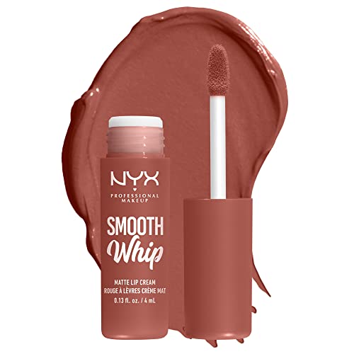 NYX PROFESSIONAL MAKEUP Smooth Whip Matte Lip Cream, Long Lasting, Moisturizing, Vegan Liquid Lipstick - Teddy Fluff (Midtone Pinky Brown)