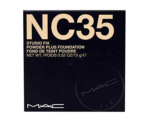 MAC Studio Fix Powder Plus Foundation NC35 for Women, 0.52 Ounce (Studio Fix NC35)