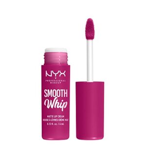 nyx professional makeup smooth whip matte lip cream, long lasting, moisturizing, vegan liquid lipstick – bday frosting (violet red)
