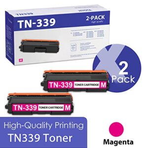 hiyota tn-339 tn 339 compatible tn339 extra high yield toner cartridge magenta replacement for brother tn339 hl-l8250cdn mfc-9460cdn l8650cdw l9550cdw dcp-9050cdn l8450cdw printer (tn339-2pk)
