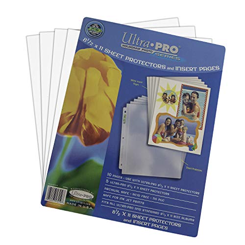 Ultra Pro White Paper with 8.5 inch x 11 inch Clear Sheet Protector