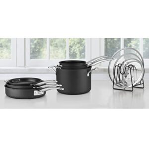 CUISINART N61-11 Nonstick Hard-Anodized Nesting Cookware Set, 11 Piece, Black