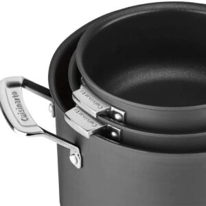 CUISINART N61-11 Nonstick Hard-Anodized Nesting Cookware Set, 11 Piece, Black