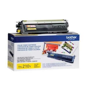 brother tn210y toner cartridge yellow in retail packaging