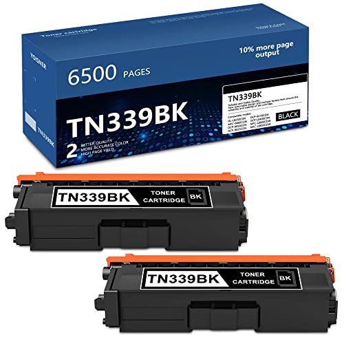 YOISNER 2 Pack TN339 TN339BK Super High Yield: Compatible TN 339 Toner Cartridge Black Replacement for Brother TN339BK HL-L8250CDN L8350CDW/CDWT L9200CDW/CDWT Printer | Up to 6,500 Pages