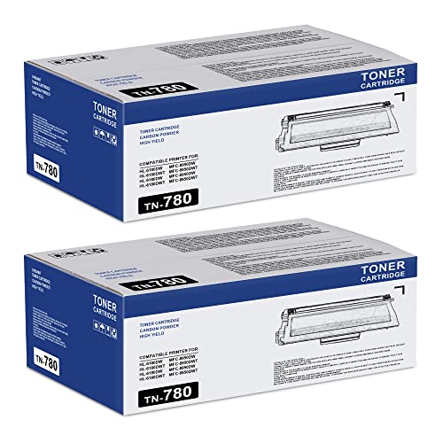 LVE TN-780 (TN780) 𝑯𝒊𝒈𝒉 𝒀𝒊𝒆𝒍𝒅 Black Laser Toner -Cartridge 2-Pack Compatible Replacement for Brother TN780 Toner for HL-6180DW HL-6180DWT MFC-8950DW MFC-8950DWT Printer