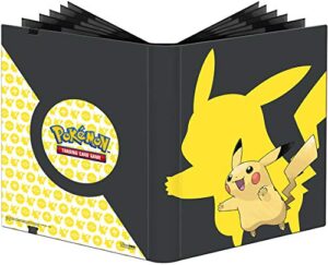 ultra pro: 9-pocket pokémon full-view pro binder, pikachu, holds 360 cards in ultra pro deck protector sleeves, durable, all materials made from archival-safe, acid-free, non-pvc material
