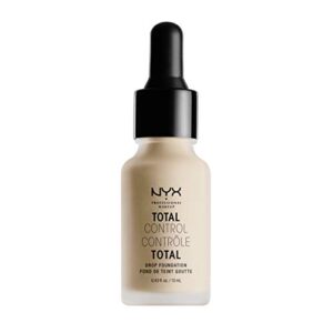 nyx professional makeup total control drop foundation – vanilla, beige with peach undertones