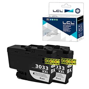 lcl compatible ink cartridge pigment replacement for brother lc3033 xxl lc3033xxl lc3033bk mfc-j995dw mfc-j995dw xl mfc-j815dw xl mfc-j805dw mfc-j805dw xl (2-pack black)