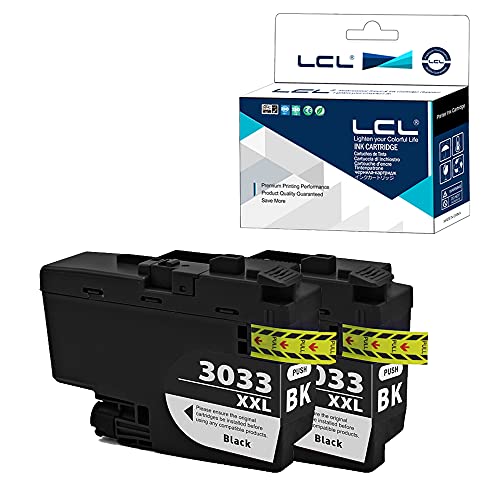 LCL Compatible Ink Cartridge Pigment Replacement for Brother LC3033 XXL LC3033XXL LC3033BK MFC-J995DW MFC-J995DW XL MFC-J815DW XL MFC-J805DW MFC-J805DW XL (2-Pack Black)