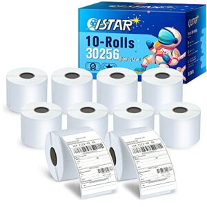 istar compatible shipping label for dymo 30256(2-5/16” x 4”) to use with labelwriter 450, 4xl, 450 turbo, 450 twin turbo printers(10 rolls, 300 labels per roll), strong permanent adhesive