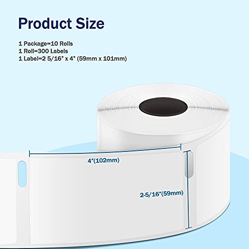 ISTAR Compatible Shipping Label for DYMO 30256(2-5/16” x 4”) to use with LabelWriter 450, 4XL, 450 Turbo, 450 Twin Turbo Printers(10 Rolls, 300 Labels Per Roll), Strong Permanent Adhesive