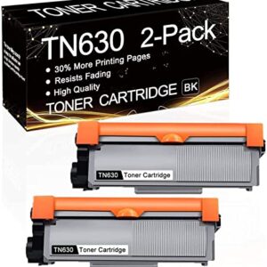 2 Pack TN-630 Black TN630 Compatible Toner Cartridge Replacement for Brother HL-L2300D HL-L2305W HL-L2315DW HL-L2320D MFC-L2680W MFC-L2685DW MFC-L2700DW DCP-L2520DW DCP-L2540DW Printers.