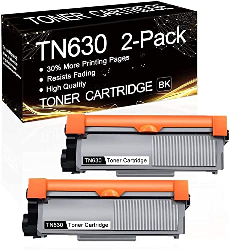 2 Pack TN-630 Black TN630 Compatible Toner Cartridge Replacement for Brother HL-L2300D HL-L2305W HL-L2315DW HL-L2320D MFC-L2680W MFC-L2685DW MFC-L2700DW DCP-L2520DW DCP-L2540DW Printers.