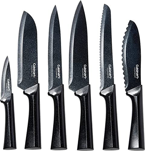 Cuisinart C55-12PMB Advantage 12 Piece Metallic Knife Set With Blade Guards, Black