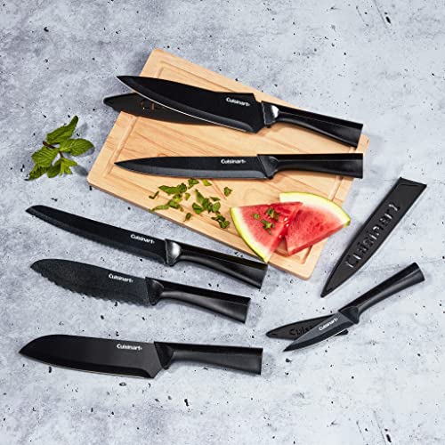 Cuisinart C55-12PMB Advantage 12 Piece Metallic Knife Set With Blade Guards, Black