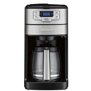 cuisinart dgb-400 automatic grind and brew 12-cup coffeemaker with 1-4 cup setting and auto-shutoff, black/stainless steel
