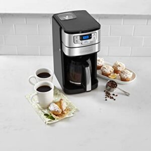 Cuisinart DGB-400 Automatic Grind and Brew 12-Cup Coffeemaker with 1-4 Cup Setting and Auto-Shutoff, Black/Stainless Steel