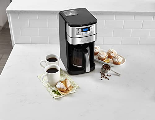 Cuisinart DGB-400 Automatic Grind and Brew 12-Cup Coffeemaker with 1-4 Cup Setting and Auto-Shutoff, Black/Stainless Steel