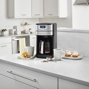 Cuisinart DGB-400 Automatic Grind and Brew 12-Cup Coffeemaker with 1-4 Cup Setting and Auto-Shutoff, Black/Stainless Steel