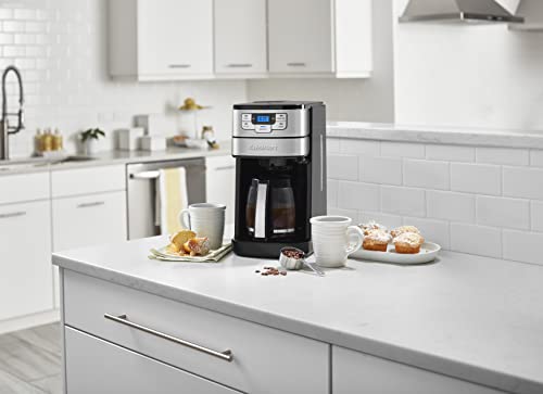 Cuisinart DGB-400 Automatic Grind and Brew 12-Cup Coffeemaker with 1-4 Cup Setting and Auto-Shutoff, Black/Stainless Steel