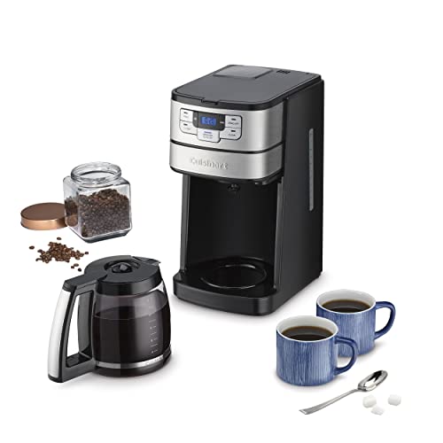 Cuisinart DGB-400 Automatic Grind and Brew 12-Cup Coffeemaker with 1-4 Cup Setting and Auto-Shutoff, Black/Stainless Steel
