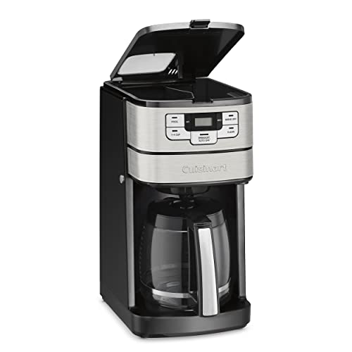 Cuisinart DGB-400 Automatic Grind and Brew 12-Cup Coffeemaker with 1-4 Cup Setting and Auto-Shutoff, Black/Stainless Steel