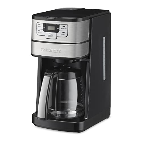 Cuisinart DGB-400 Automatic Grind and Brew 12-Cup Coffeemaker with 1-4 Cup Setting and Auto-Shutoff, Black/Stainless Steel