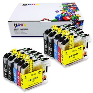 hiink comaptible ink cartridge replacement for brother lc-103 lc101 lc103xl ink use with brother mfc-j245 mfc-j285dw mfc-j450dw mfc-j475dw mfc-j650dw mfc-j870dw mfc-j875dw(4bk 2c 2m 2y, 10-pack)