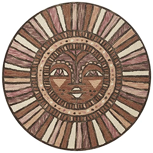 Loloi Justina Blakeney x Ayo Collection AYO-02 Berry/Spice Contemporary 5'-0" x 5'-0" Round Area Rug