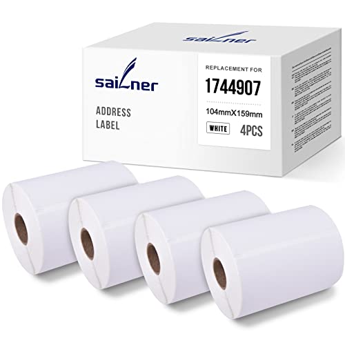 4" x 6" Shipping Labels 1744907 Internet Thermal Postage Labels Compatible for Dymo LabelWriter Thermal 4XL Strong Permanent Adhesive, 220 Labels/Roll (4 Pack)