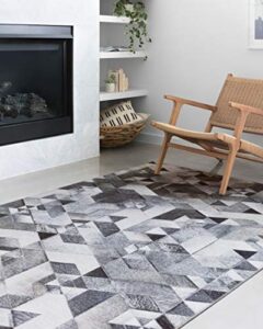 loloi ii maddox collection mad-03 grey/ivory, contemporary 5′-0″ x 7′-6″ area rug