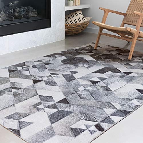 Loloi II Maddox Collection MAD-03 Grey/Ivory, Contemporary 5'-0" x 7'-6" Area Rug