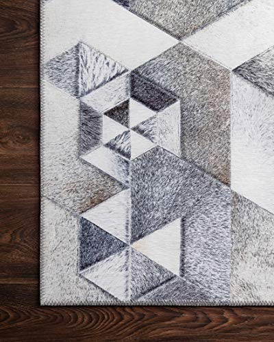 Loloi II Maddox Collection MAD-03 Grey/Ivory, Contemporary 5'-0" x 7'-6" Area Rug